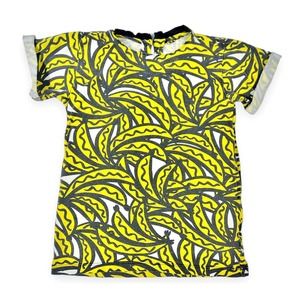 Stella McCartney Kids Yellow and Gray Leaf Print Dress